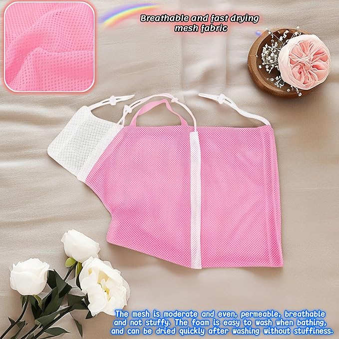 Cat Grooming Restraint Bag with Adjustable Drawstrings, Pink Mesh Bath Bag for Bathing, Nail Trimming, Ear Cleaning, Breathable Polyester with Zipper Design and Handheld Design