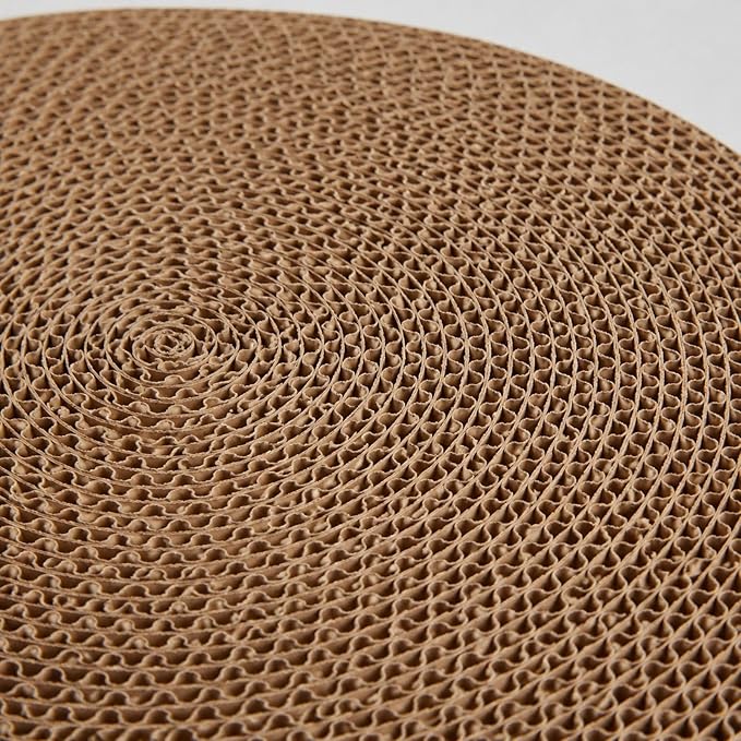 Gralara Round Cat Scratcher Sleeping Bed Lounge Furniture Protector Indoor Play Replacement Pad Circle Scratcher Pad for Indoor Cats, White