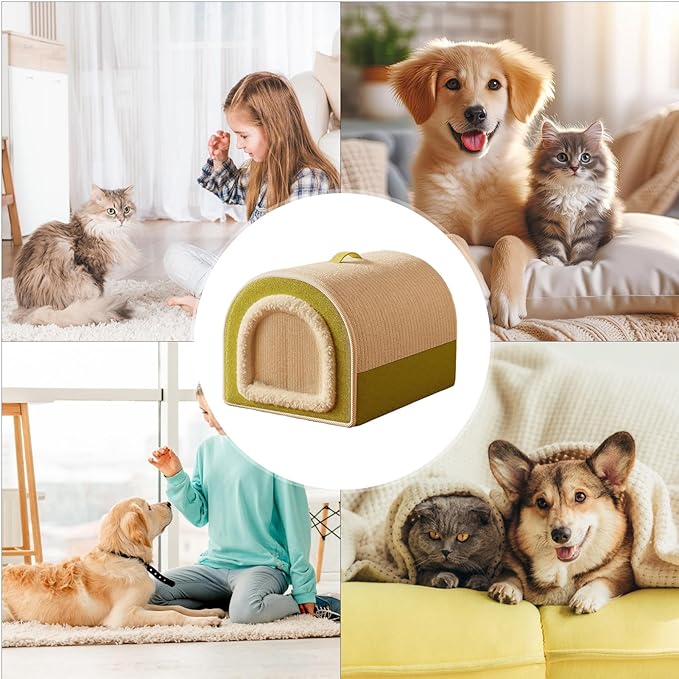 Outdoor Cat Houses, Winter Pet Indoor House Cat Mat, Washable Warm Plush Enclosed pet Bed, Shelter for Kitten/Puppy/Living Room/Bedroom/Playing Resting Napping