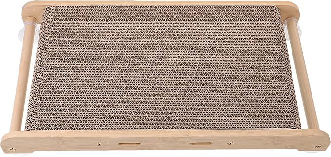 Cat Scratching Board and Lounge Bed Large Corrugated Cardboard Cat Scratch Mat with Frame Protecting Furniture and Playing