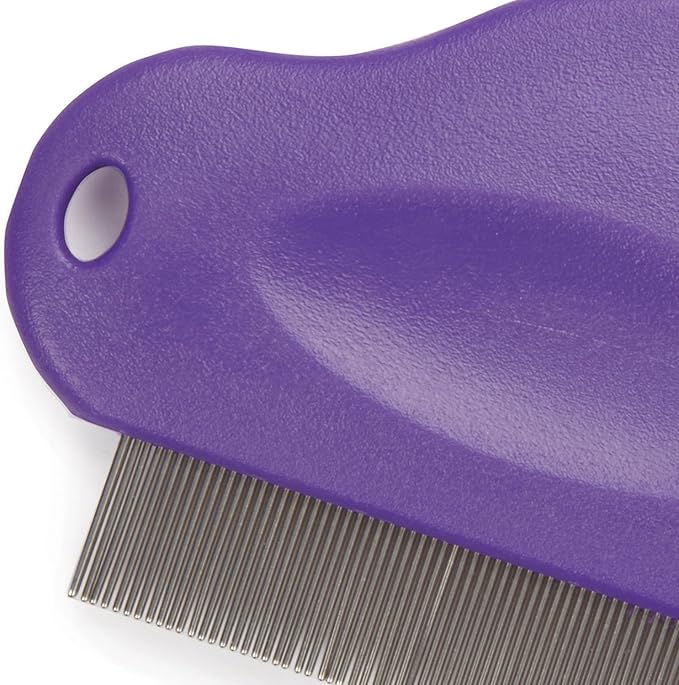 Master Grooming Tools Contoured Grip Flea Comb, Purple