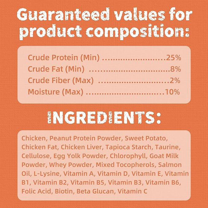 Just Try Cat Multivitamin Treats - Taurine for Cats L-Lysine Cat Treats, Cat Vitamins Crunchy Cat Treats for Overall Vitality, Chicken Flavor, Training Treats 16 oz