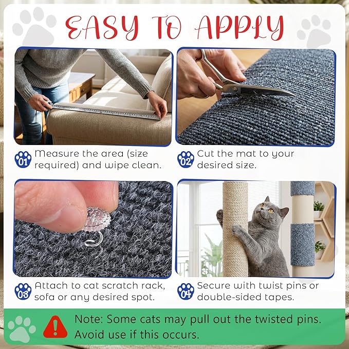 18 PCS Large Cat Scratch Furniture Protector, Couch Protector from Cat Claws, Scratch Mat for Pet Couch Furniture Covering, Cats Scratching Post Replacement Pads 17IN (Dark Gray)