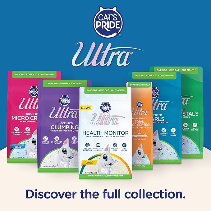 ULTRA MICRO CRYSTALS UNSCENTED PREMIUM NON-CLUMPING CAT LITTER, 5-LB BAG