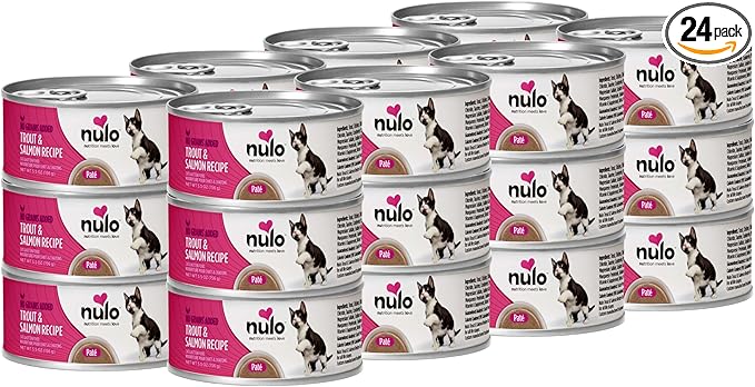 Nulo Trout & Salmon Recipe Pate Wet Canned Cat Food, 5.5 Ounce (Pack of 24)