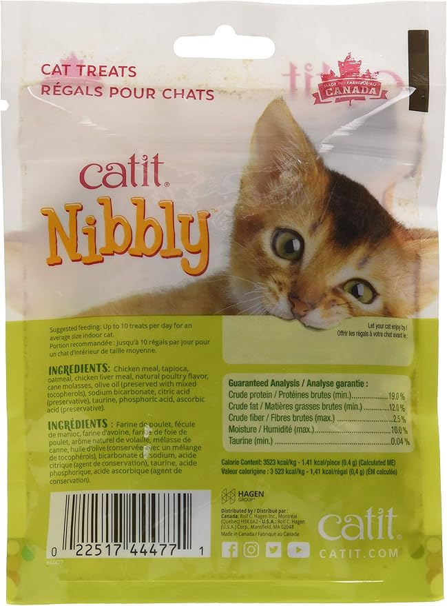 Catit Nibbly Cat Treats, Healthy Baked Treats, Chicken & Liver, 3.2 oz