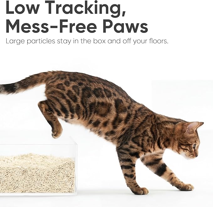 FUKUMARU Tofu Cat Litter - Natural Lightweight Corn Starch Blend Cat Litter Pellets, Dust Free Quick Clumping, Effective Odor Control, Flushable, Low Tracking, 24 LBS (4 Packs)