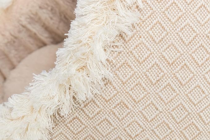 TRIXIE Boho Cat Cave, Stylish Bed with Reversible Cushion for Cats and Dogs, A Perfect Retreat for Kitties and Pups, Beige