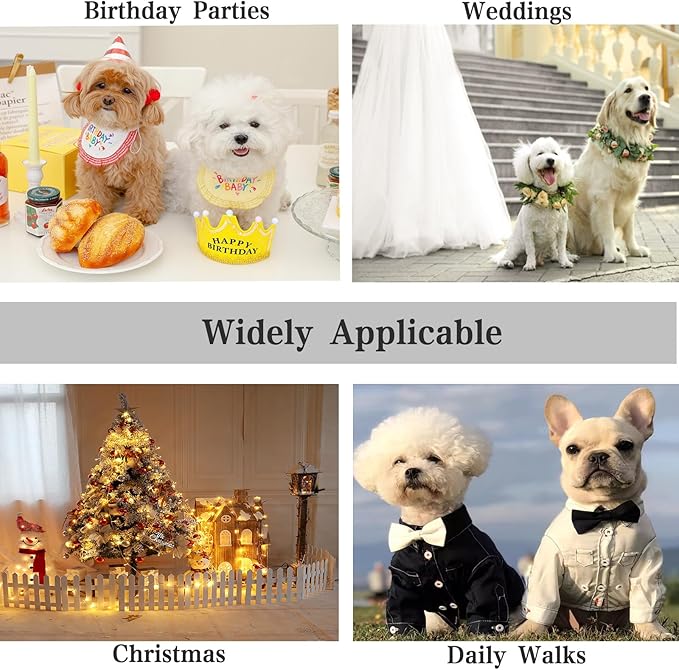 Dog Dress,Pet Wedding Dress Princess Formal Tutu Skirt with Bowknot,Puppy Birthday Party Outfit Apparel Girl for Dogs Cats (White Lace, X-Large)