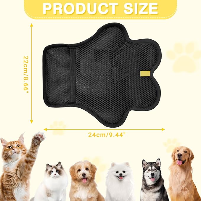 Pet Hair Removal Glove for Cats and Dogs,Upgrade Reusable Electrostatic Magic Brush Pet Hair Removal Grooming Gloves Tool for Furniture, Bed Sheets,Couch,Clothes,Carpet,Car Seat (2)
