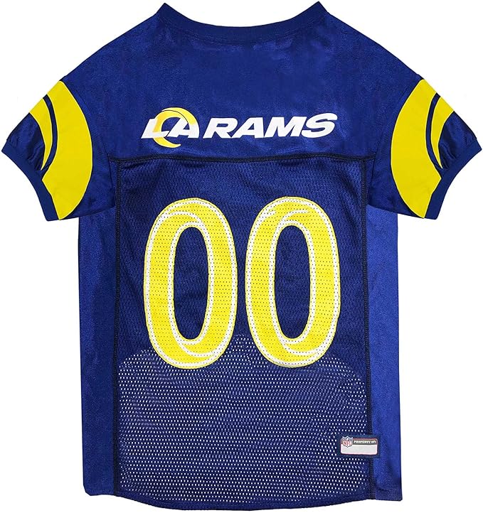 Pets First NFL Los Angeles Rams Dog Jersey, Size XX-Large, Football Shirt Costume for Pet, Dog Sports T-Shirt, NFL Team Clothing for Cats, Licensed Pet Apparel Available in 7 Sizes and 32 Teams