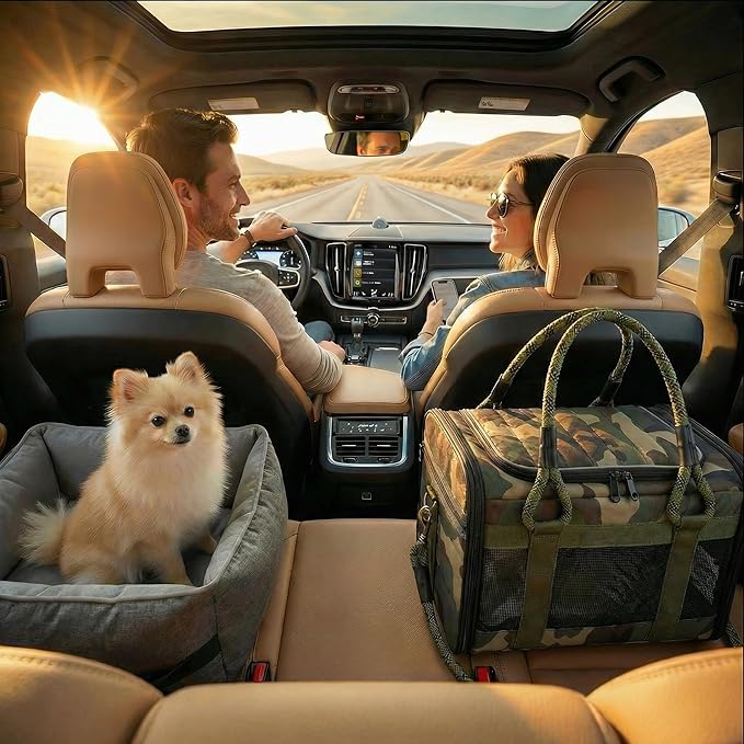 Soft-Sided Dog & Cat Carrier | for Car Rides, Vet Visits, Errands & Daily Outings | Fits Small Dogs & Cats Up to 15 lbs | 18" L x 11.5" H | Yorkies, Chihuahuas & More