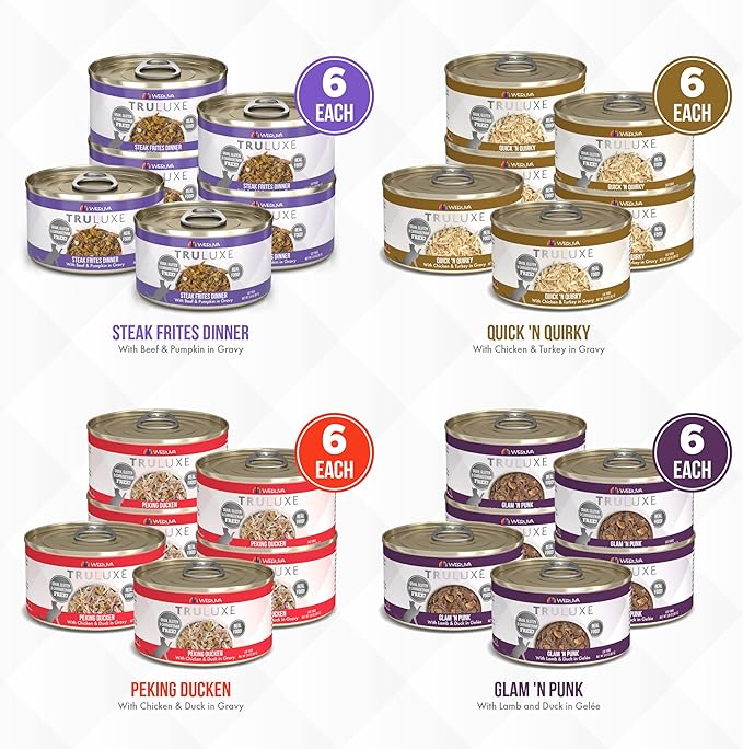 Weruva Truluxe Cat Food, Variety Pack, Truturf, Wet Cat Food, 3oz Cans, Pack of 24