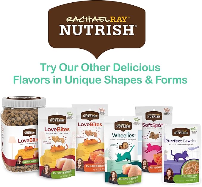 Nutrish Rachael Ray Purrfect Broths Lickable Cat Treats or Topper, Classic Chicken Recipe, Grain Free 1.4 oz. Pouch, 24 Count