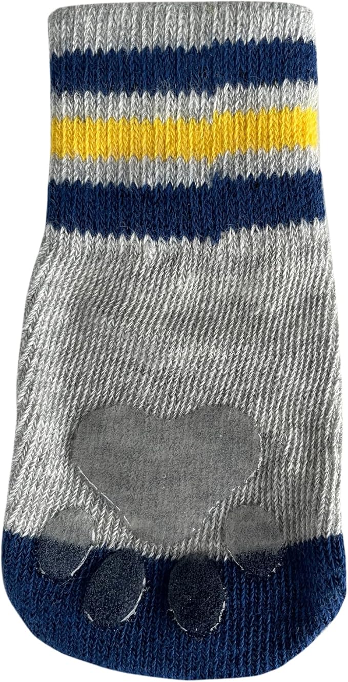 NCAA Michigan Wolverines Anti Slip Dog Socks with Elastic Ribbed Top, Size X-Small/Small. Indoor/Outdoor Socks, Best Dog Paw Protector, 2 Pairs of Pet Socks with Your Favorite Collegiate Sports Team