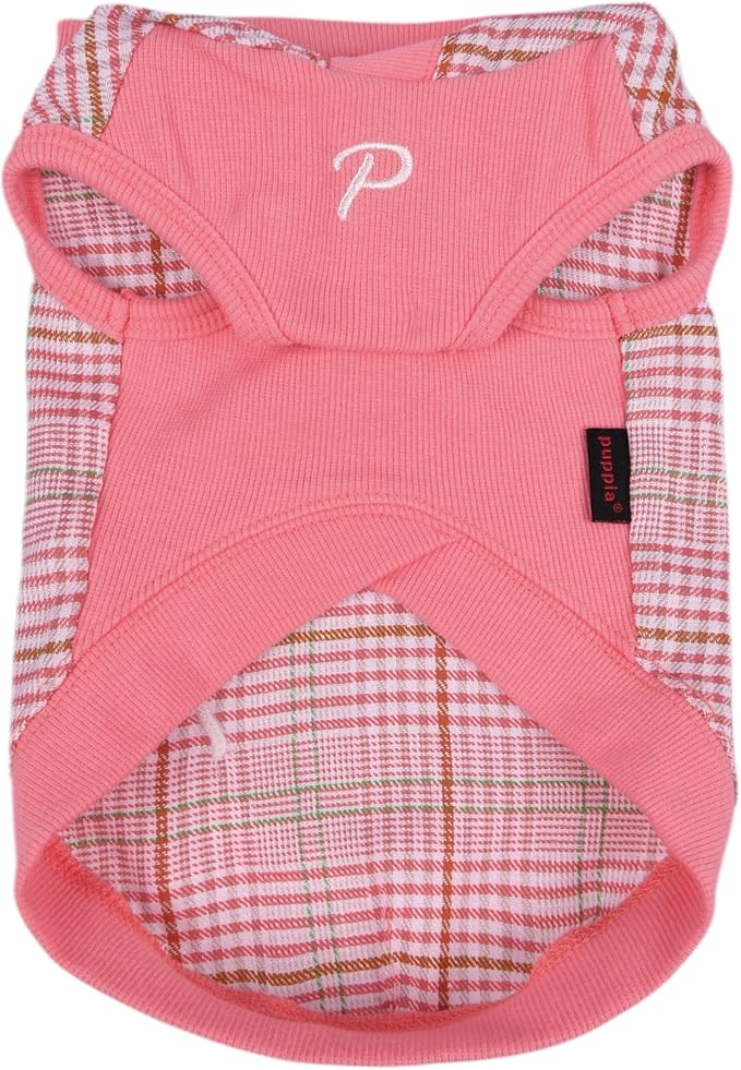 Puppia Daylan Dog Shirt Hooded Trendy Fashionable Cute Dog Apparel for Small and Medium Dogs, Pink, Small