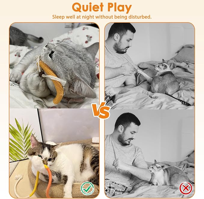 Tocirelo Cat Chew Rope Toy - 6Pack Cotton Cat Chew Toy for Teeth Cleaning, Interactive Kitten Teething Toys to Redirect Chewing from Cord, Cat Nip String Dental Toys for Bored Indoor Cats, 19.7inch