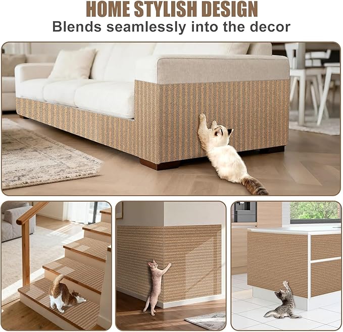 Natural Cork-Cat Scratch mat-Cat Scratch Pad Rug-cat Couch Protector-Scratch Furniture Protector for Post/Sofa/Floor-Wall Scratchers for Indoor-Carpets Scratching-Stretching- Kitty Gifts- 40 * 17IN