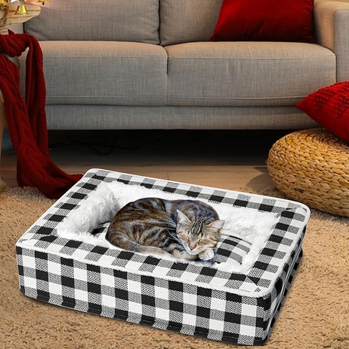 Cat Bed - Warm Pet Sleeping Nest Cuddler | Pet Sofa Bed for Small Dogs - for Living Room Crate Interior Bedroom Home