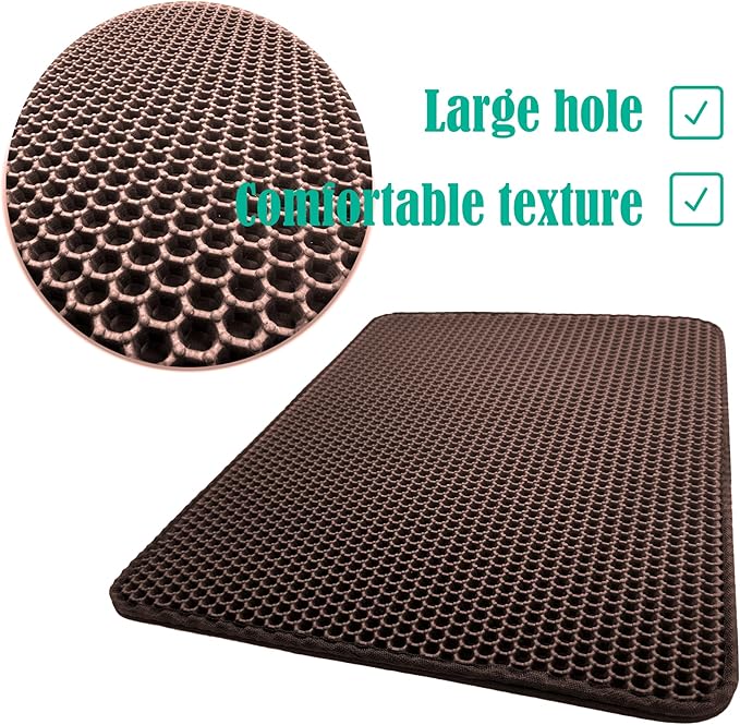 HTTMT- (23.6x18 inch) Pet Supplies Cats Litter & Housebreaking 60X45 Brown Cat litter Mat Double Layer Pad Trapper Folding Pad EVA Foam Rubber…