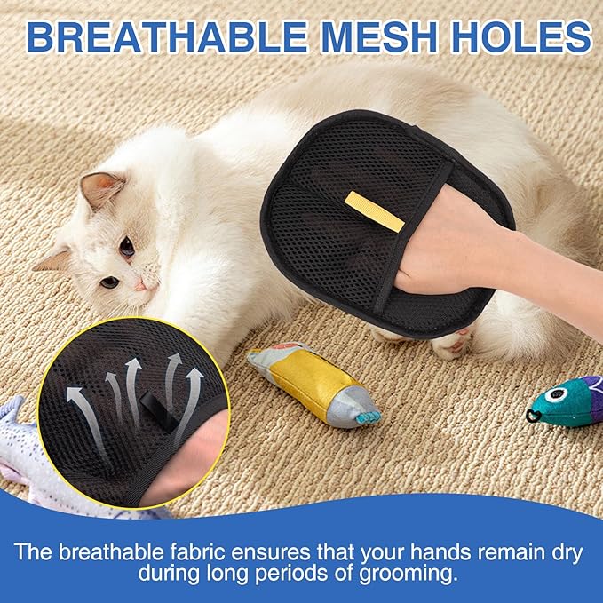 10 Pcs Pet Hair Removal Glove, Reusable Double Sided Pet Hair Electrostatic Gloves for Grooming Grooming