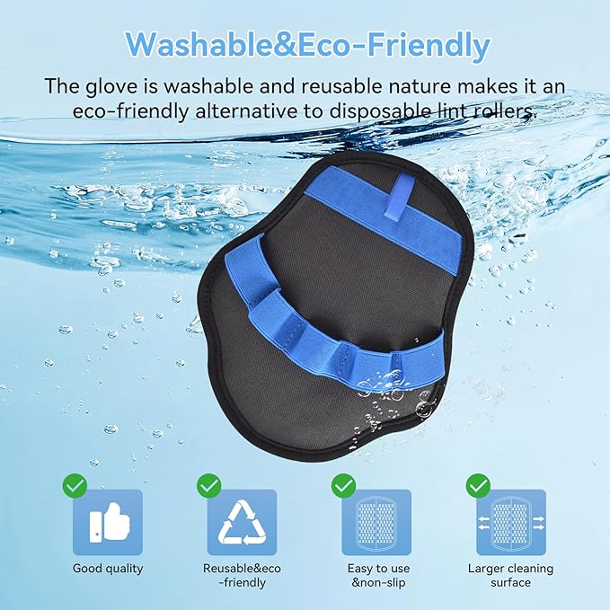 AstraLoom Pet Hair Removal Gloves for Dogs & Cats, 2026 Newly Upgraded Five-Finger Reusable Electrostatic Pet Hair Glove, Pet Hair Remover Tool for Sofa, Bed,Carpet, Clothing and Car Seat (2)