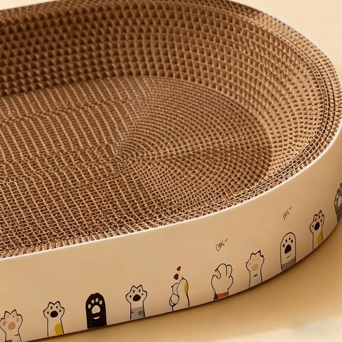 Cat Scratching Post Resting Bed - Cardboard Scratching Mat | Furniture Protector for Indoor Cats, Eco-Friendly Playground and Lounge Bed for Ścratching, Playing, and Enrichment