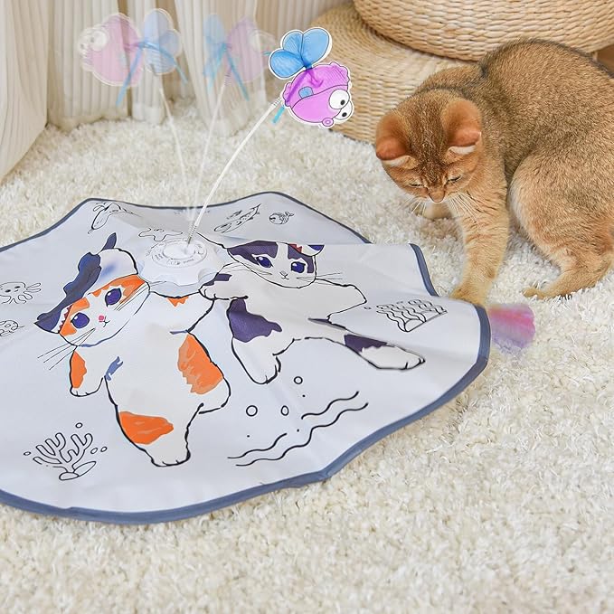ORSDA 3PCS Wand Replacement 4 in 1 and 5 in 1 Interactive Electric Cat Toys for Indoor Cats, Feathers, Sequins, Caterpillars for Automatic Kitten Toys (Only Suitable for T65 & T85 Cat Toy)