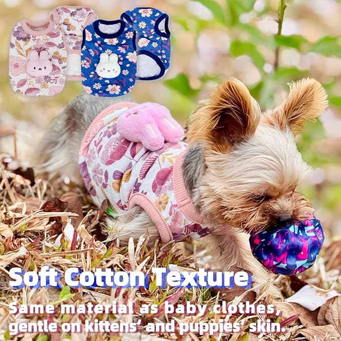 2-Piece Tiny Pet Clothes, Ultra Soft Sweater Shirts for Newborn/Teacup Cats & Dogs (e.g., Chihuahuas, Yorkies, Miniature Pinscher), Other Small Animals (Rabbit, XXXS)