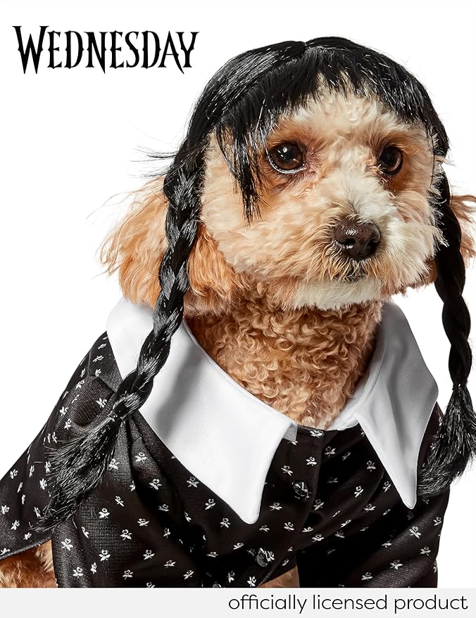 Wednesday TV Series: Wednesday Addams Pet Costume for For Dogs or Cats by Rubies, Large