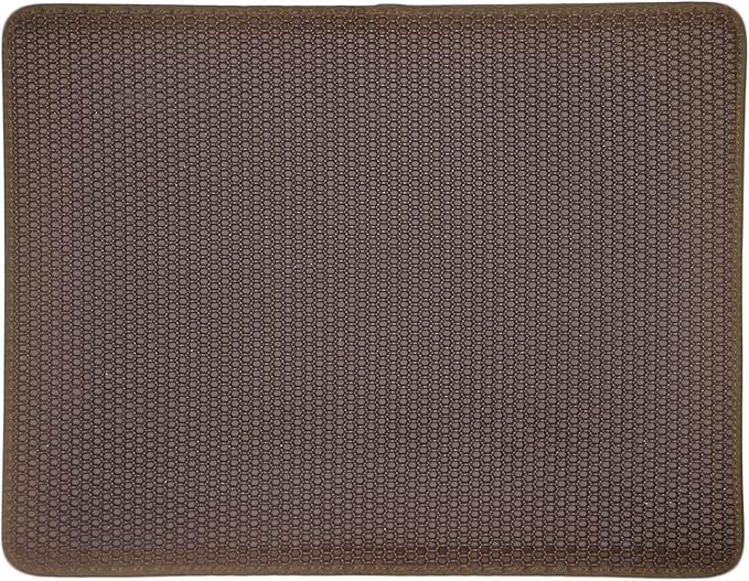 Cat Litter Mat Kitty Litter Trapping Mat Honeycomb Mats Waterproof Double Layer Anti Tracking Kitty Mats Catcher Litter Tray Box Rug Carpet (19.7'' x 15.7'', brown)