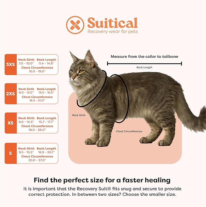 Suitical Recovery Suit for Cats - Spay & Neutering Cat Surgery Recovery Suit for Male or Female - Soft Fabric for Skin Conditions - S - Neck to Tail 16.9-20.1 in, 23-34 in Chest - Black Camouflage