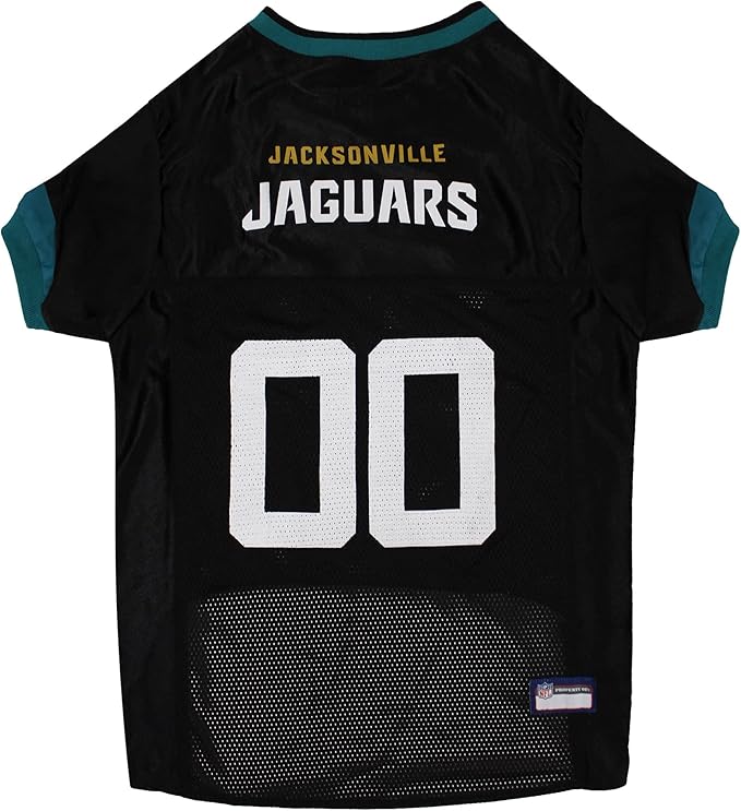 Pets First NFL Jacksonville Jaguars Dog Jersey, Size Small, Football Shirt Costume for Pet, Dog Sports T-Shirt, NFL Team Clothing for Cats, Licensed Pet Apparel Available in 7 Sizes and 32 Teams