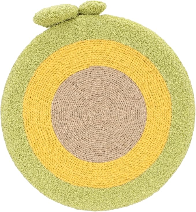 Pongnas Adorable Avocado Shaped Cat Scratcher Bed with Premium Sisal 3 inLounge Pad for Claw Care,Posture Support & Furniture