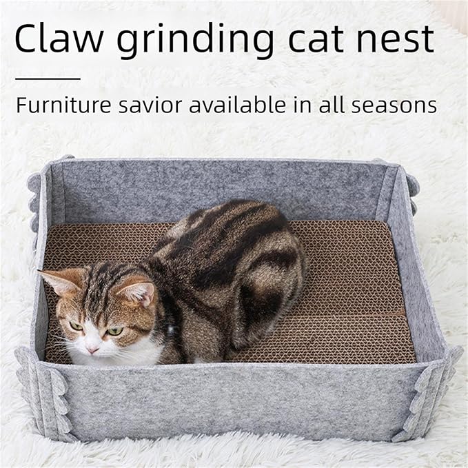 Corrugated Paper Pet Bed for Indoor Cats Easy to Use Furniture for Boredom Home Entertainment AntiScratch Furniture