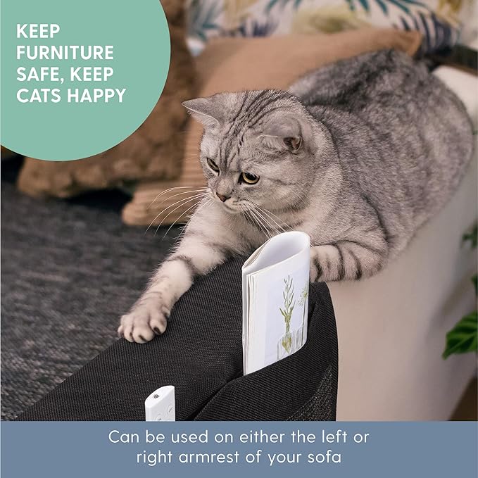 The Cat Ladies Cat Scratch Furniture Protector Mat - Couch Protector from Claws - Anti Scratch Furniture Protectors from Cats Scratching - Sisal Scratcher Pad with Pocket - Dark Grey