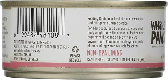 Whole Paws, Grain-Free Wet Cat Food, Salmon Paté Loaf Recipe, 5.5 Ounce