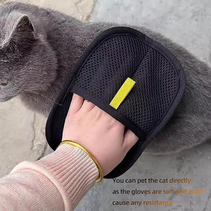 【2 Pack】 Pet Hair Remover Glove for Cats & Dogs, Electrostatic Pet Hair Removal Gloves, Reusable Pet Hair Remover Tool for Furniture, Couch, Carpet, Car Seat, Curtains & Clothing (2)