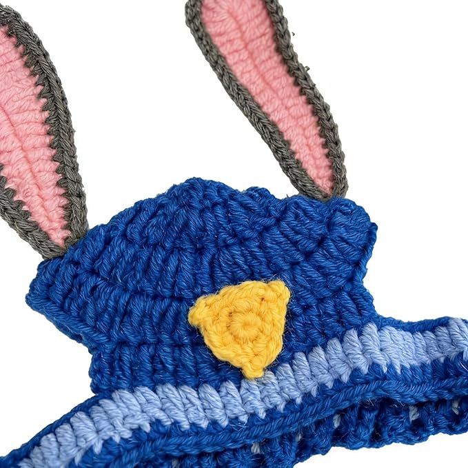 Cat Costumes for Female Cats Outfit Hat & Bandana Scarf Set, Puppy Party Hat for Small Pets Birthday Gift (Blue)