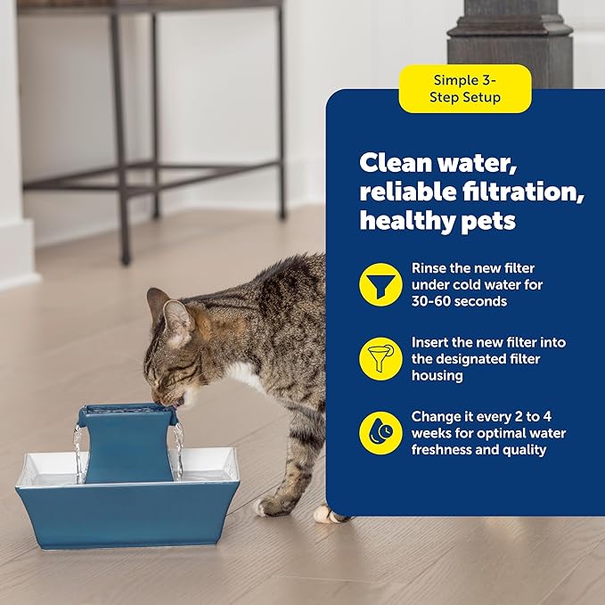 PetSafe Drinkwell Replacement Carbon Filters - Compatible with Drinkwell 1/2 Gallon, 1 Gallon, 2 Gallon, Avalon, Pagoda, Sedona and Seascape Fountains, 12-Pack