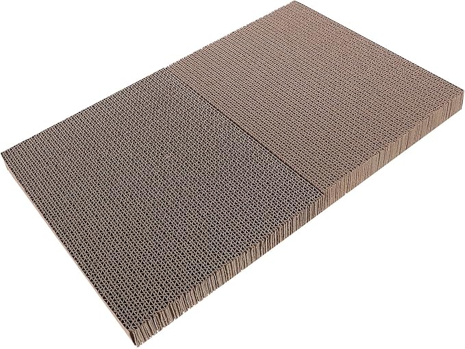 Beaupretty 2pcs Cat Scratcher Replacement Pads, Corrugated Cardboard Scratch Boards 11.4X7.8X1.1 Inches, Furniture Scratch Protectors and Cat House Bed Refills for Healthy Claw Maintenance