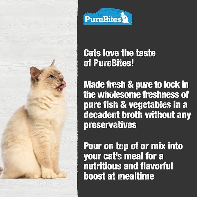 PureBites Tuna Broths for Cats, Only 4 Ingredients, Case of 18