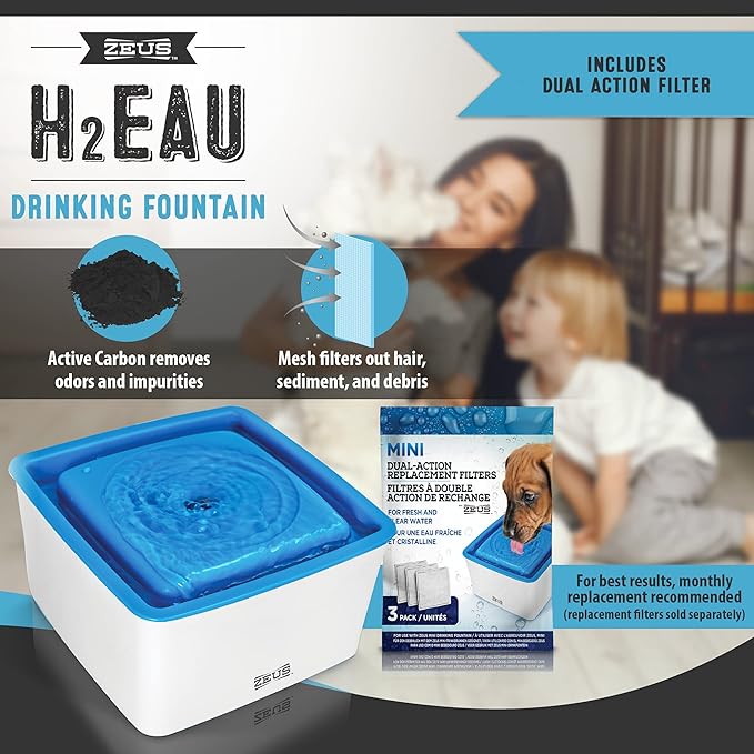 ZEUS Mini Elevated Dog Water Dispenser, Dog Drinking Water Fountain, Small Dog Breeds