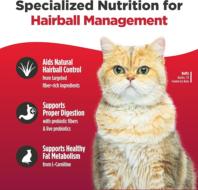 Nulo Freestyle Cat Food, For Hairball Management, Premium Grain-Free Dry Small Bite Kibble, All Natural Animal Protein Recipe with BC30 Probiotic for Digestive Health Support, 14 Pound (Pack of 1)
