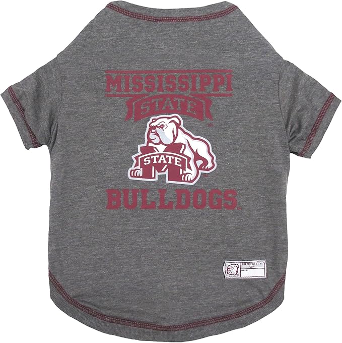 Pets First Collegiate Mississippi State BULLDDOGS Dog T-Shirt, X-Large. - Licensed Shirt for Pets Team Colored with Team Logos.- Premium Stretchable Materials for The Comfrot of Your Dog & Cat.