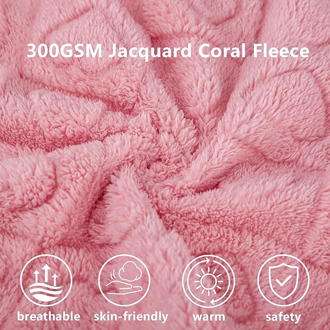 gogobunny Large Pet Blanket for Dogs Cats, Ultra Soft 300GSM Coral Fleece Washable Furniture Protector for Couch Bed Car Seat, Calming Crate Mat Blanket for Large Breeds, Pink, 50x60IN