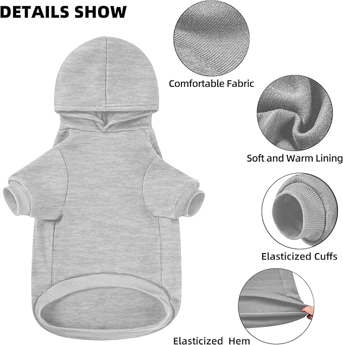 Dog Sweater Dog Hoodie Cold Weather Coat Hooded Sweatshirt for Puppies,Cats, Small Medium Large Dogs (Light Grey(I Love My Dad), XX-Large)