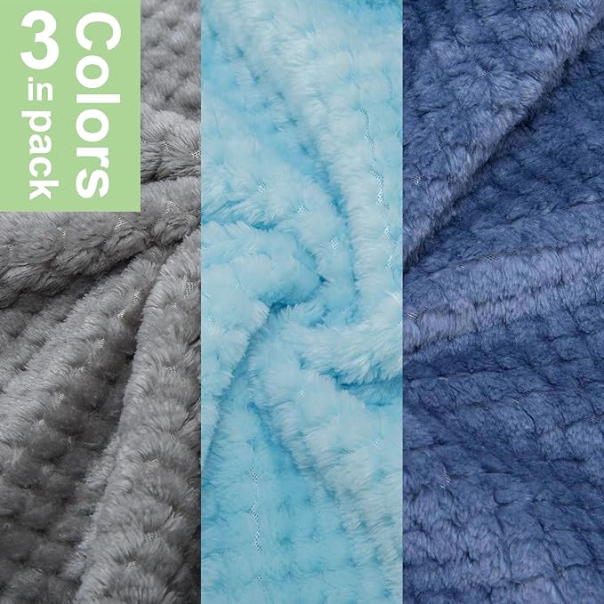 Dog Sweater, 3 Pack Dog Sweaters for Small Medium Dogs or Cat, Warm Soft Flannel Pet Clothes for Dogs Girl or Boy, Dog Shirt Coat Jacket (Large, Grey+Navy+Sky Blue)