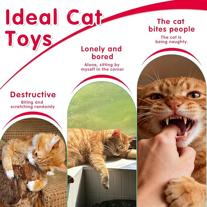 Walfront Cat Interactive Toys - Colorful Plush Ball Pendant, Equipped with Extendable Fishing Rod, Soft & Comfortable, Perfect for Pouncing & Daily Fun, Activity, Fun Playtime for Cats of All Ages!