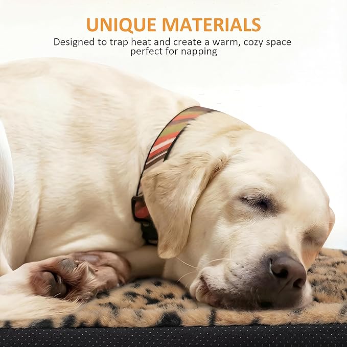 Self Warming Cat Pad for Cats and Dogs, Non Electric Thermal Pet Mat, Washable Soft Sleeping Mat with Non Slip Backing, Indoor & Sheltered Outdoor Use, 30 x 24 in, Brown/Black